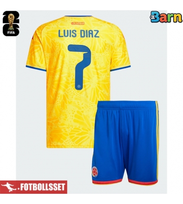 Colombia Luis Diaz #7 Hemmatröja Barn VM 2026 Kortärmad (+ Korta byxor)
